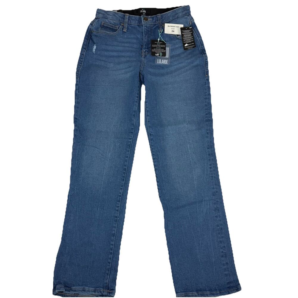NWT Lularoe '90s Relaxed Women's Jeans Size 24 Stretch Med Wash NEW